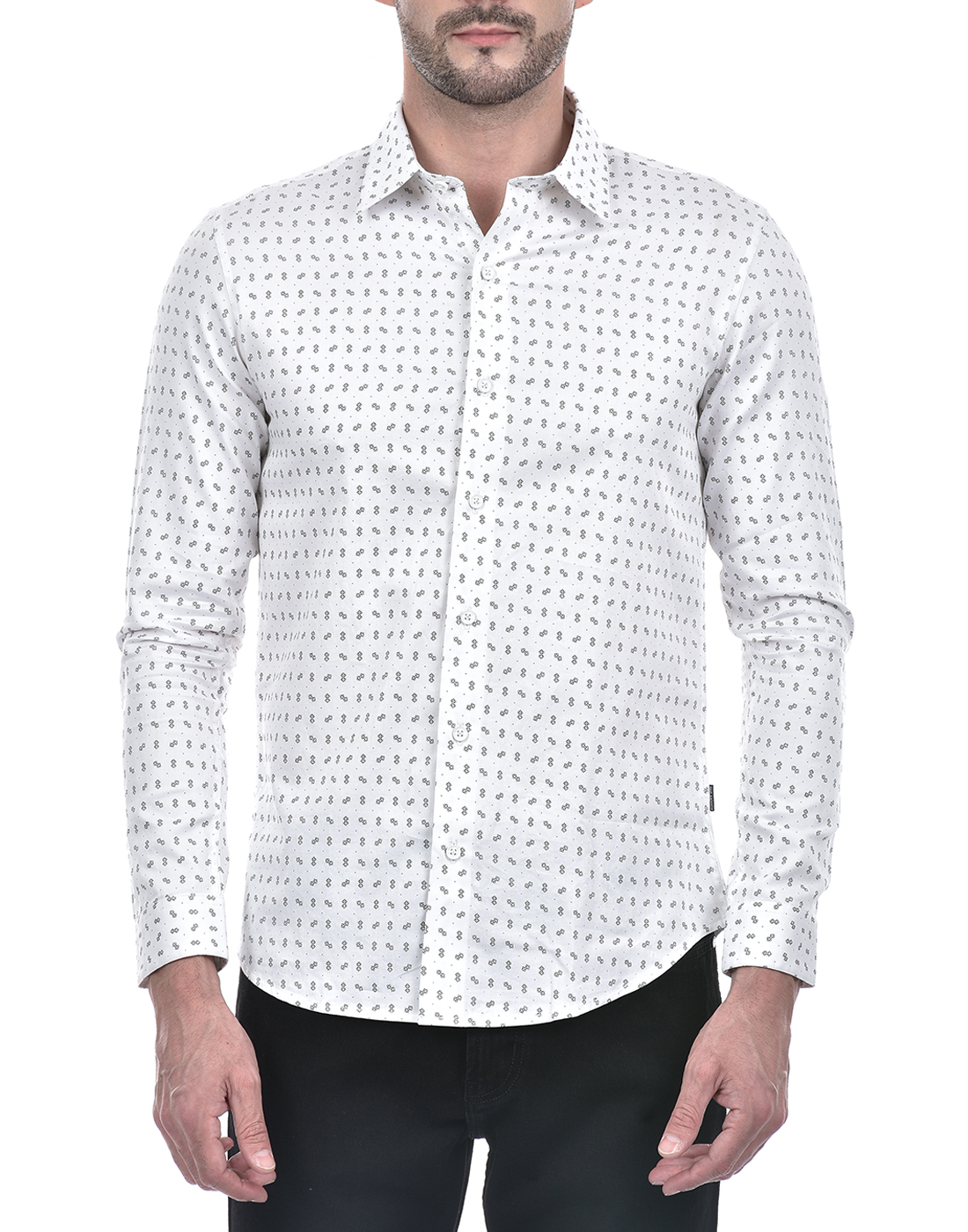 Numero Uno Men Abstract White Shirt